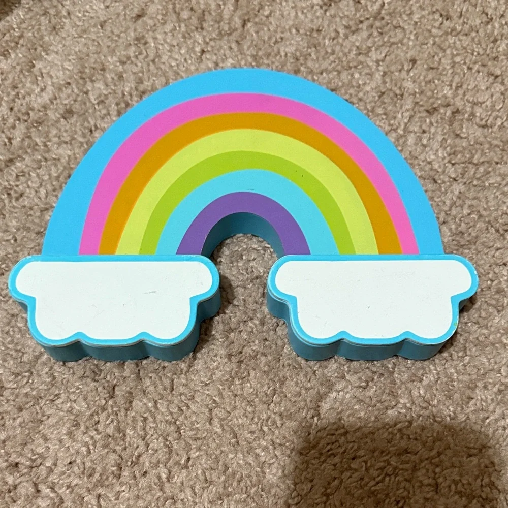 Colorful Rainbow Shelf Decor - Pastel Blue, Pink, Yellow, Green, Purple
